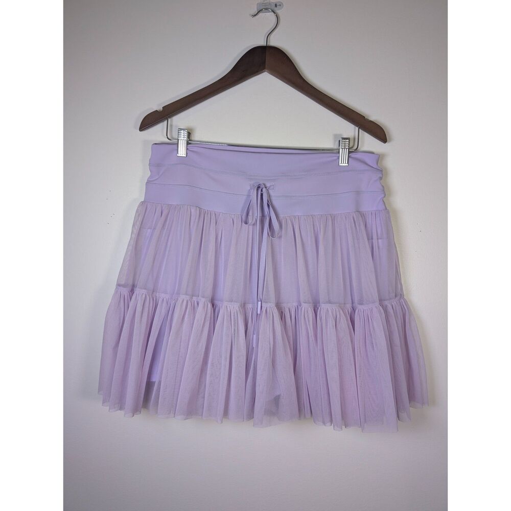 POPFLEX Pirouette Skort XL Lavender Balletcore Tiered Mesh Activewear Feminine - Picture 6 of 8